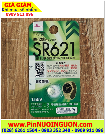 DAISO SR621SW, Pin đồng hồ 1.55v Silver Oxide DAISO SR621SW thị trường Nội địa Nhật